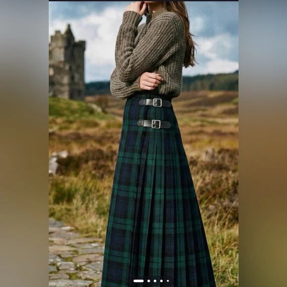 Mosbrook | Pure New Wool | Plaid |Tartan |Pleated | Wrap | Kilt | Skirt| Size 18 - Picture 2 of 16